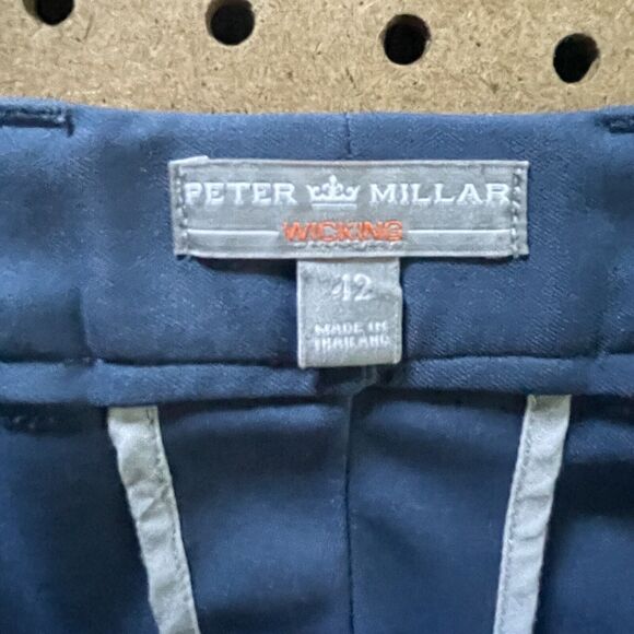 Peter Millar Crown Salem Performance Golf Chino Shorts Wicking Blue Size 42 Men - Picture 6 of 10